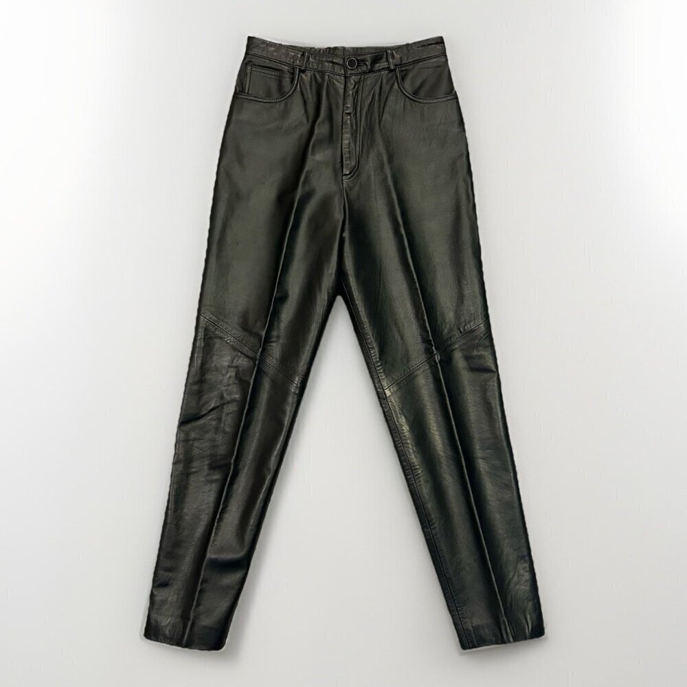 Ann Taylor Women's Vintage 80s Leather Pants Size 10 Black Lined Made in USA EUC